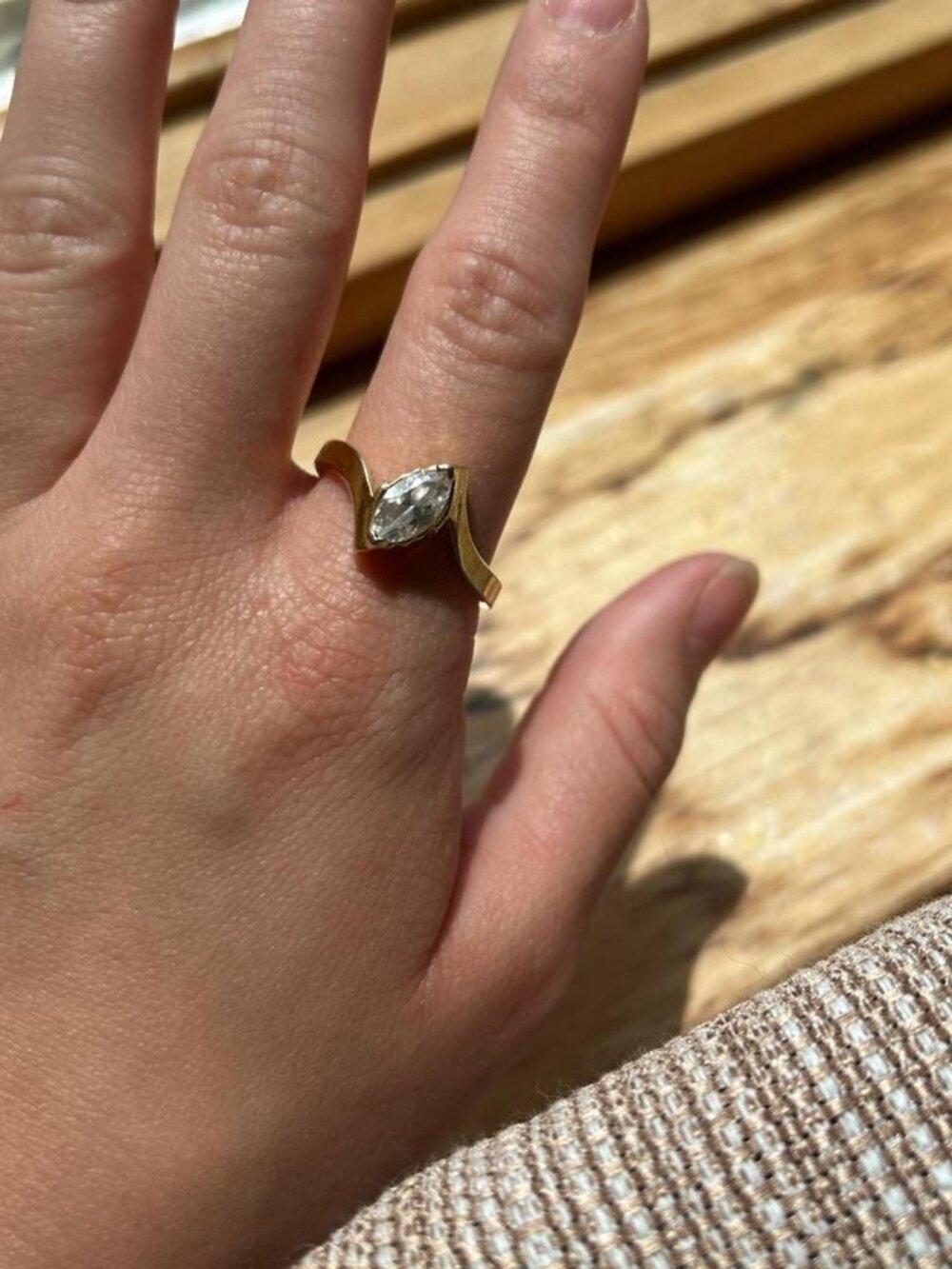 Gold Plated Statement Ring Accent Detail Costume Jewelry